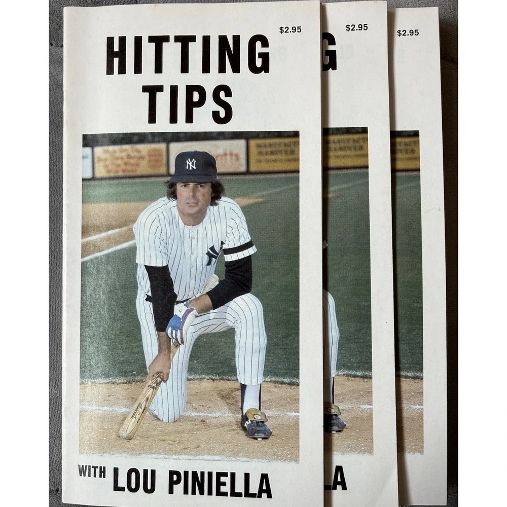Set Of Three Hitting Tips With Lou Pinella vintage baseball instruction booket